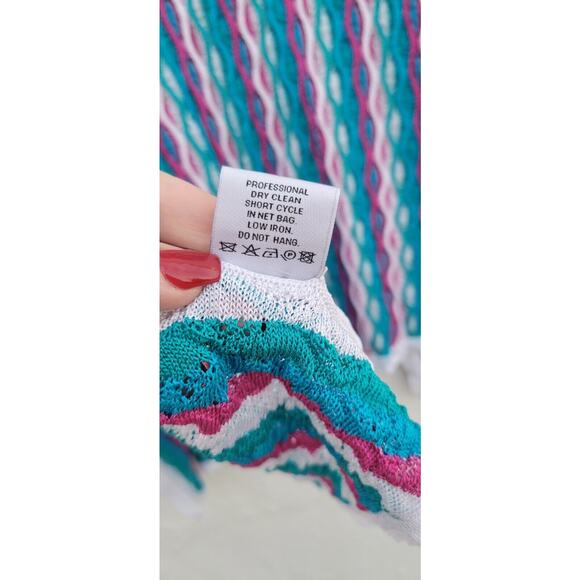 Per Se By Carlisle Women's Knit Wrap Top Woven Embroidered Multicolor Cover Up S - Picture 9 of 12